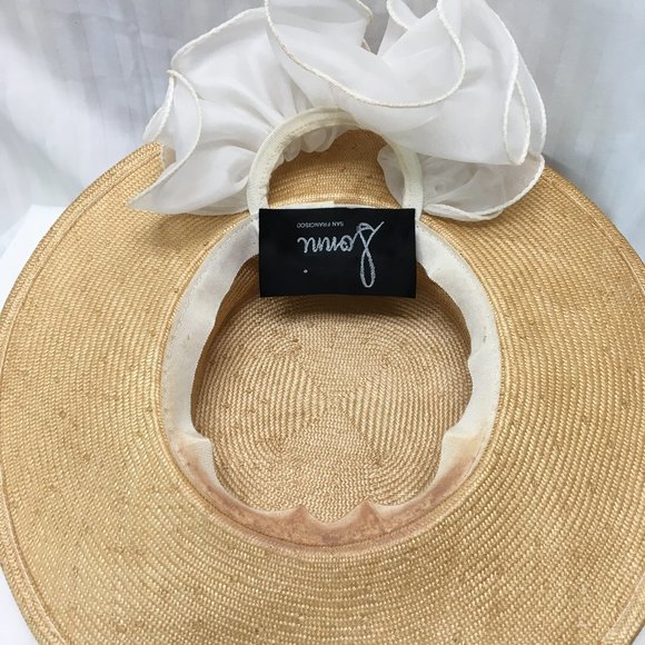 Beige Sonni Straw Hat with Light Gray Ruffles main image 7